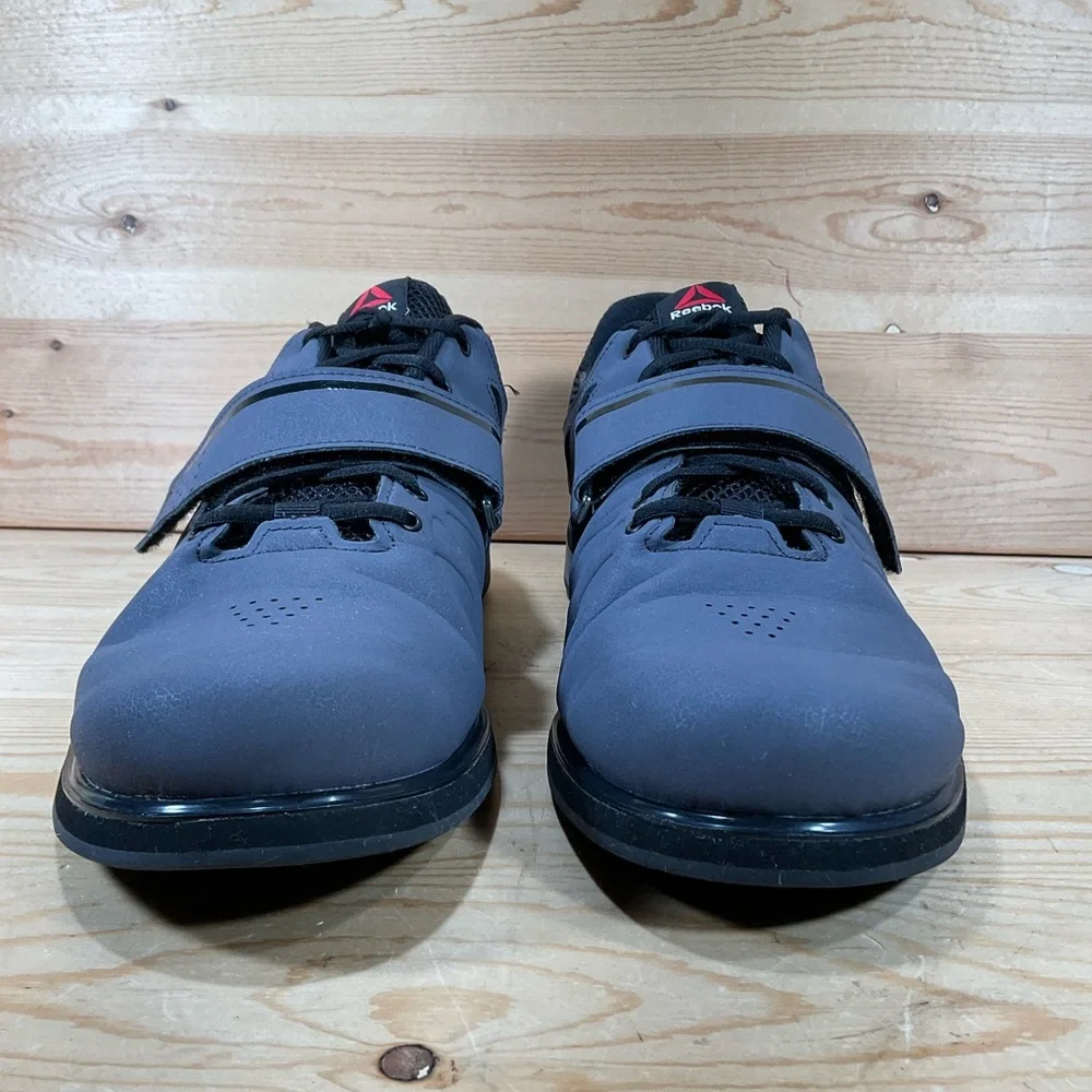 Reebok Lifter PR Weightlifting Shoes Men’s 11.5 Grey Black Strap CrossFit BD2631